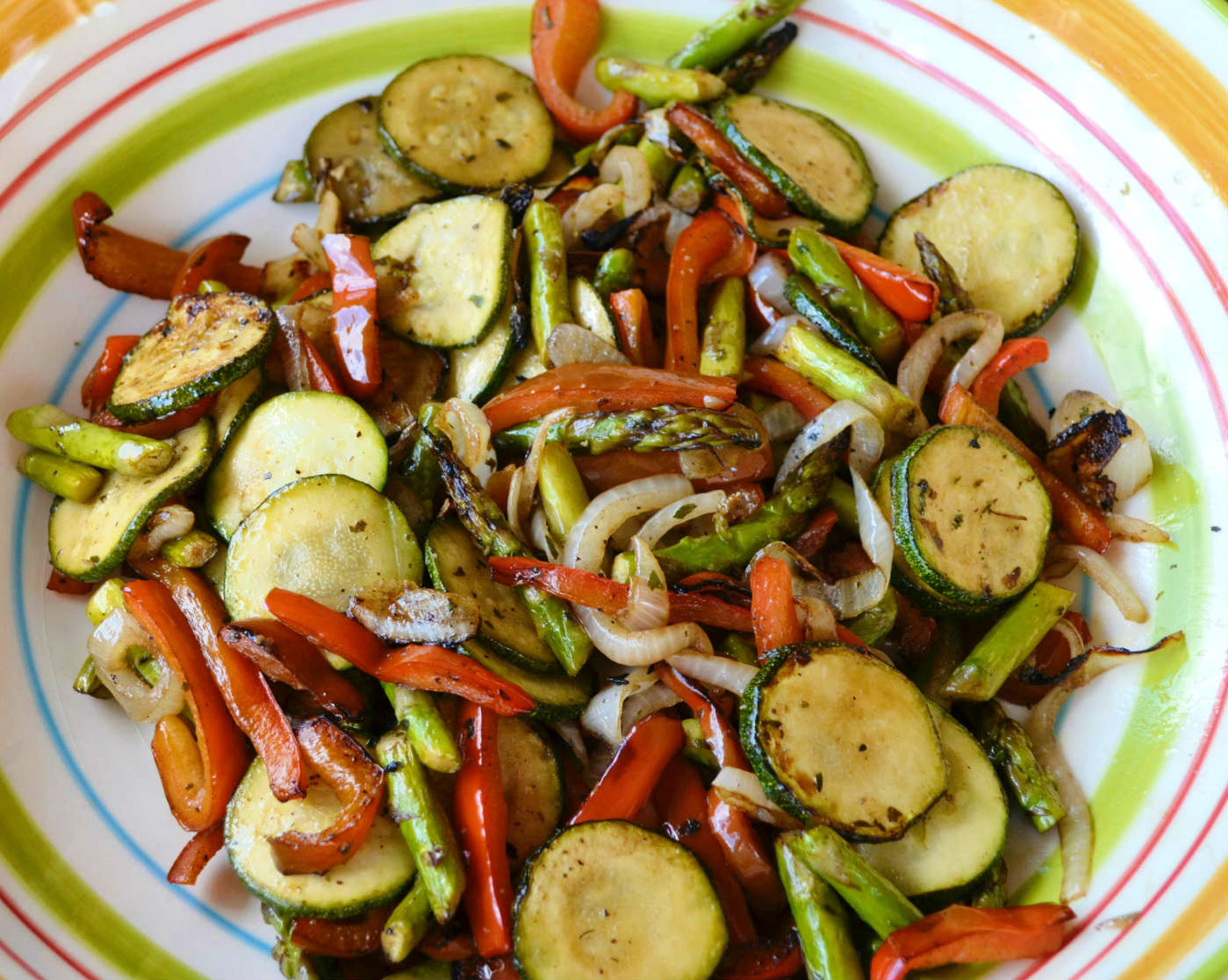Grilled vegetables close up